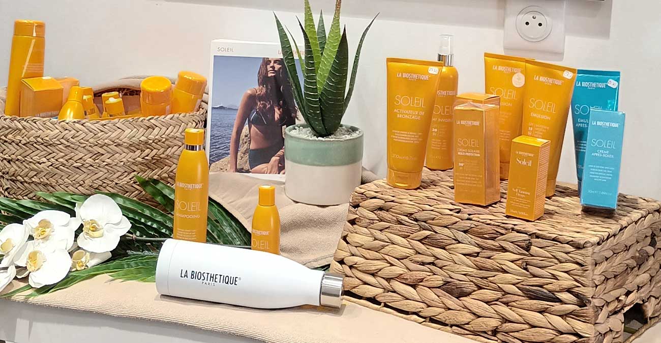 Protéger vos cheveux et votre peau grâce à la gamme Soleil La Biosthetique disponible chez votre coiffeur à Quimper : Marlène Nuance Coiffure
